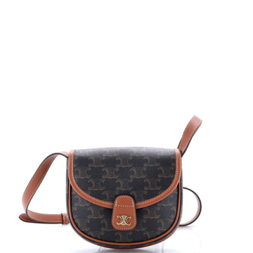 Celine Besace Flap Bag Triomphe Coated Canvas Mini