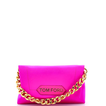 Tom Ford Label Chain Top Handle Bag Satin Mini