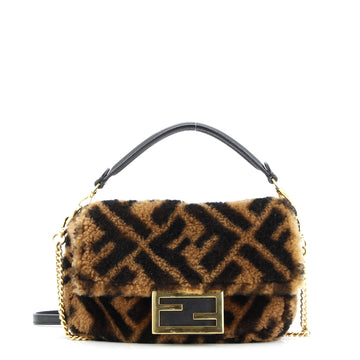 Fendi Baguette NM Bag Zucca Shearling Mini