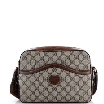 Gucci Interlocking G Patch Messenger Camera Bag GG Coated Canvas