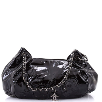 Chanel Tweed Petals Camellia Accordion Bag Patent Large