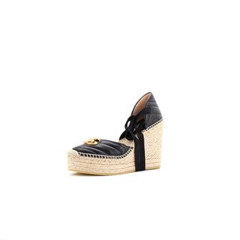 Gucci Women's GG Marmont Wedge Espadrilles Matelasse Leather