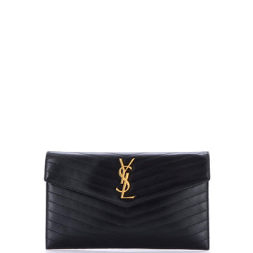 Saint Laurent Uptown Pouch Chevron Leather