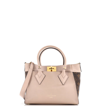 Louis Vuitton On My Side Tote Leather with Monogram Canvas PM