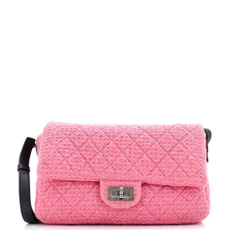 Chanel Easy Reissue Messenger Flap Bag Quilted Tweed Large