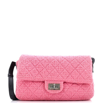 Chanel Easy Reissue Messenger Flap Bag Quilted Tweed Large