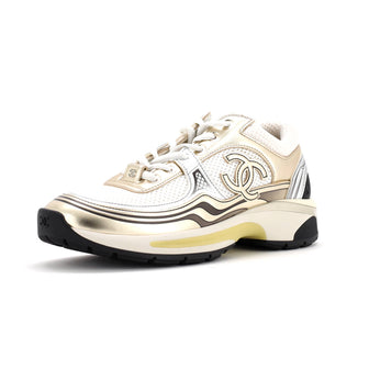 Chanel Women's CC Low-Top Sneakers Mesh and Laminated Leather