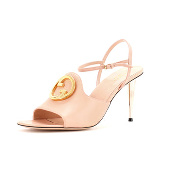 Gucci Women's Blondie Ankle Strap Heeled Sandals Leather