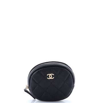 Chanel Classic Round Coin Purse Quilted Caviar