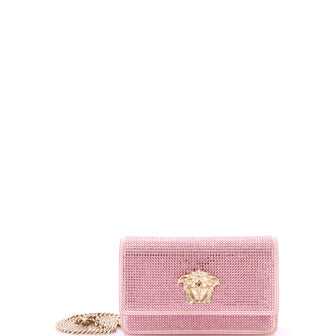 Versace Palazzo Medusa Chain Crossbody Bag Crystal Embellished Leather