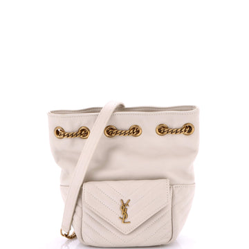 Saint Laurent Joe Bucket Bag Matelasse Chevron Leather Mini