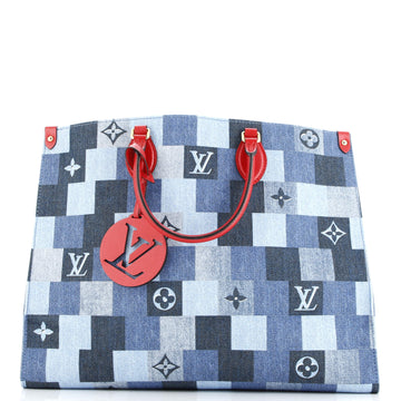 Louis Vuitton OnTheGo Tote Damier and Monogram Patchwork Denim GM