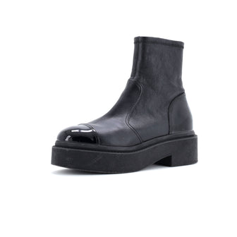 Chanel Women's CC Cap Toe Chelsea Boots Leather with Patent