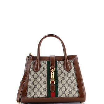 Gucci Jackie 1961 Web Tote GG Canvas and Leather Medium