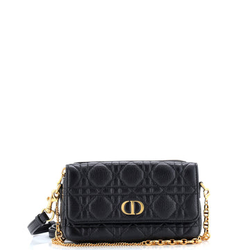 Christian Dior Caro Flap Double Pouch Crossbody Bag Cannage Quilt Calfskin