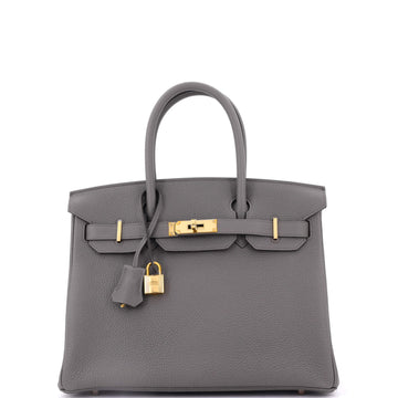 Hermes Birkin Handbag Grey Togo with Rose Gold Hardware 30