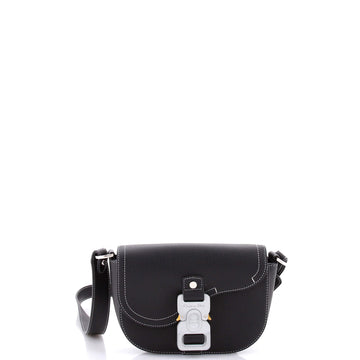 Christian Dior Saddle Buckle Flap Messenger Bag Leather Mini
