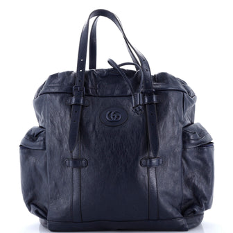 Gucci Tonal GG Drawstring Tote Leather