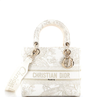 Christian Dior Lady D-Lite Bag Embroidered Canvas Medium