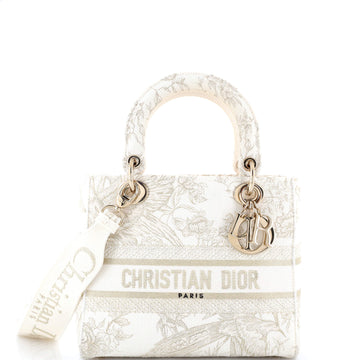 Christian Dior Lady D-Lite Bag Embroidered Canvas Medium