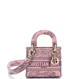 Christian Dior Lady D-Lite Bag Embroidered Canvas Mini