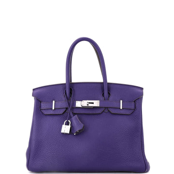 Hermes Birkin Handbag Purple Togo with Palladium Hardware 30