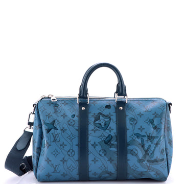 Louis Vuitton Keepall Bandouliere Bag Limited Edition Aquagarden Monogram Canvas 35