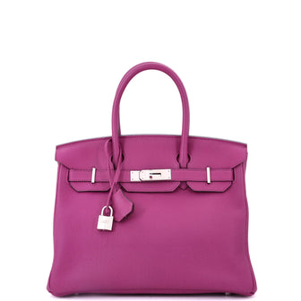 Hermes Birkin Handbag Pink Togo with Palladium Hardware 30