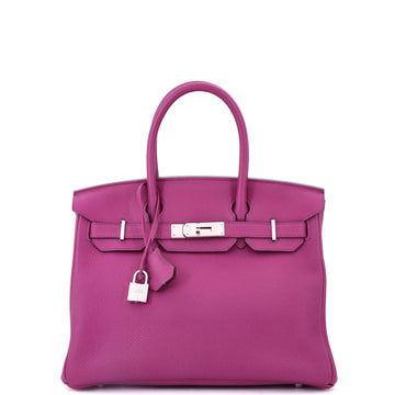 Hermes Birkin Handbag Pink Togo with Palladium Hardware 30