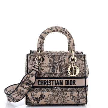 Christian Dior Lady D-Lite Bag Embroidered Canvas Medium