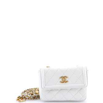 Chanel CC Chain Belt Bag Quilted Shiny Aged Calfskin