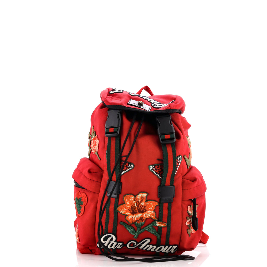 Gucci パッチワークリュック Gucci Techpack Backpack Embroidered Techno Canvas Small Print 3555312