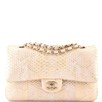 Chanel Classic Double Flap Bag Python Medium