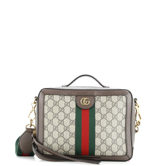 Gucci Ophidia Zip Around Camera Bag GG Coated Canvas Small