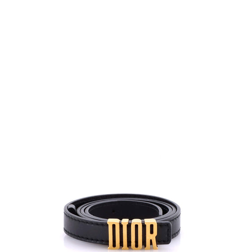 Dior D-Fence Black Leather Belt with Gold \'DIOR\' Buckle Christian Dior 30mm Smooth Black Calfskin Belt with Matte  main image 4