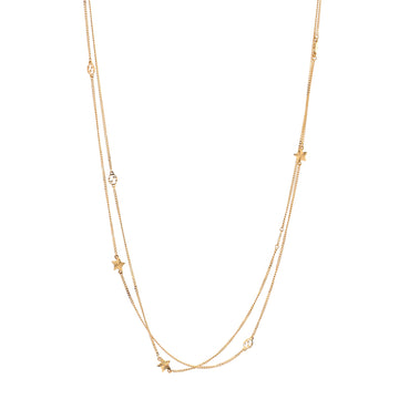 Gucci GG Running Star Station Necklace 18K Yellow Gold