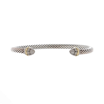 David Yurman Cable Classic Bracelet Sterling Silver and 18K Yellow Gold with Pave Diamonds 5mm