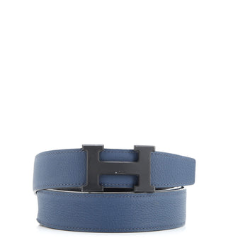 Hermes Constance Reversible Belt Leather with So Black Matte Hardware Wide