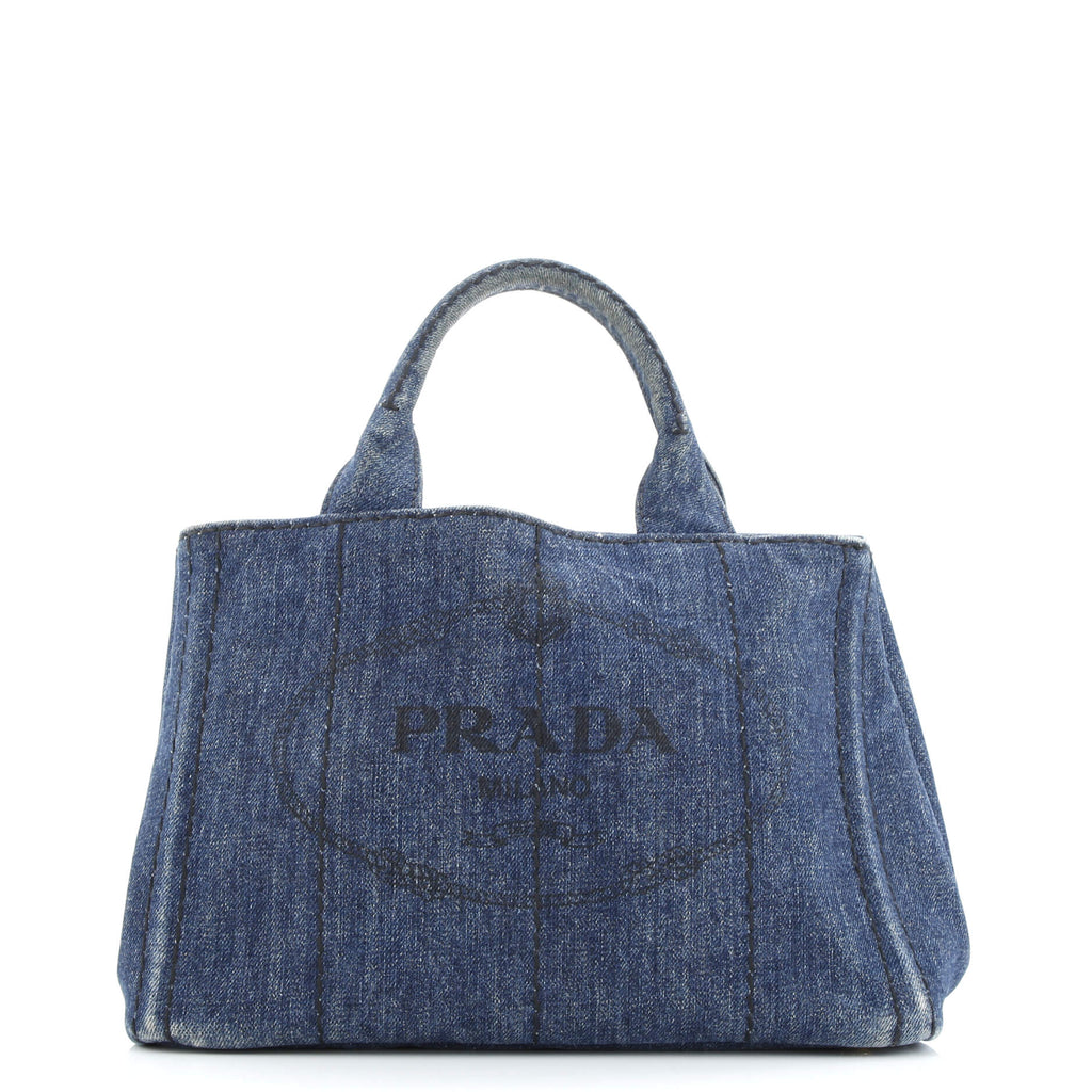 PRADA カナパ デニム Prada Canapa Convertible Tote Denim Mini 356268