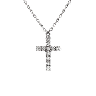 Cartier Cross Pendant Necklace 18K White Gold with Diamonds