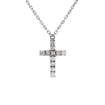 Cartier Cross Pendant Necklace 18K White Gold with Diamonds