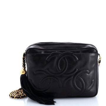 Chanel Vintage Triple CC Camera Shoulder Bag Lambskin Medium