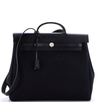 Hermes Herbag Toile and Leather MM