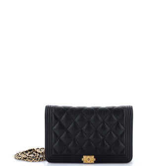 Chanel Boy Wallet on Chain Quilted Caviar