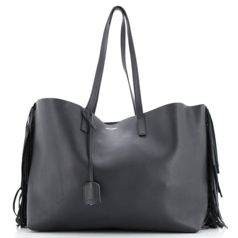Saint Laurent Fringe Shopper Tote Leather Large