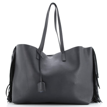 Saint Laurent Fringe Shopper Tote Leather Large