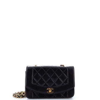 Chanel Vintage Diana Flap Bag Quilted Lambskin Small