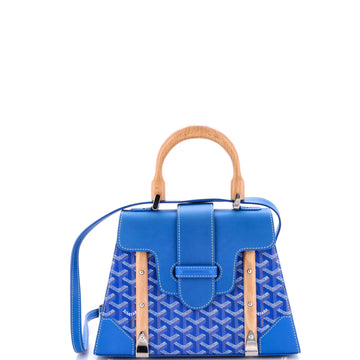 Goyard Saigon Top Handle Bag Coated Canvas with Leather PM