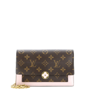 Louis Vuitton Flore Chain Wallet Monogram Canvas with Leather