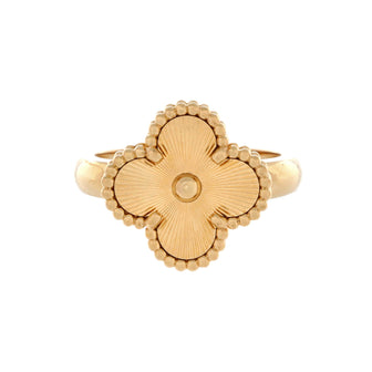 Van Cleef & Arpels Vintage Alhambra Ring Guilloche 18K Yellow Gold